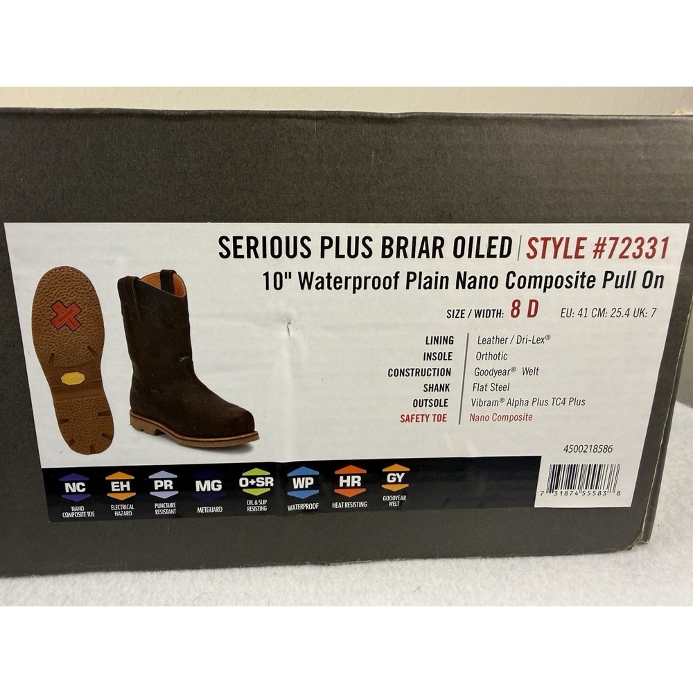 Chippewa Work Boots Mens 8D Women's 9.5 NIB Waterproof Nano Toe - Picture 5 of 16